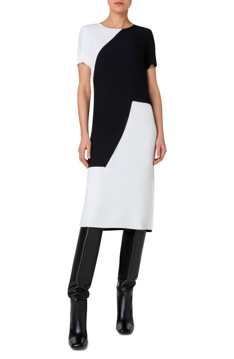 Macro Kaleidoscope Print Crepe Shift Dress