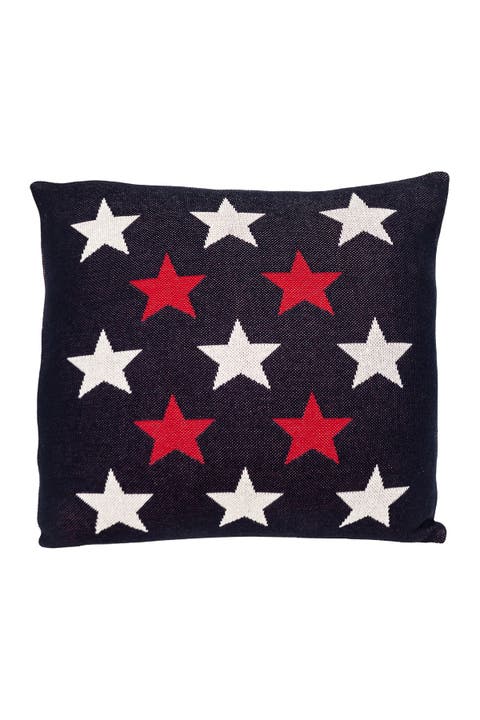 Stars Transitional Navy Blue Throw Pillow