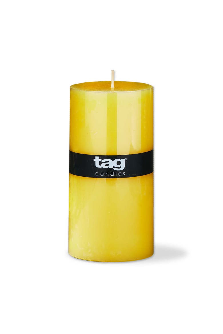 Color Studio Yellow Pillar Candle Smokeless 85 Hour Burn, Main, color, Yellow