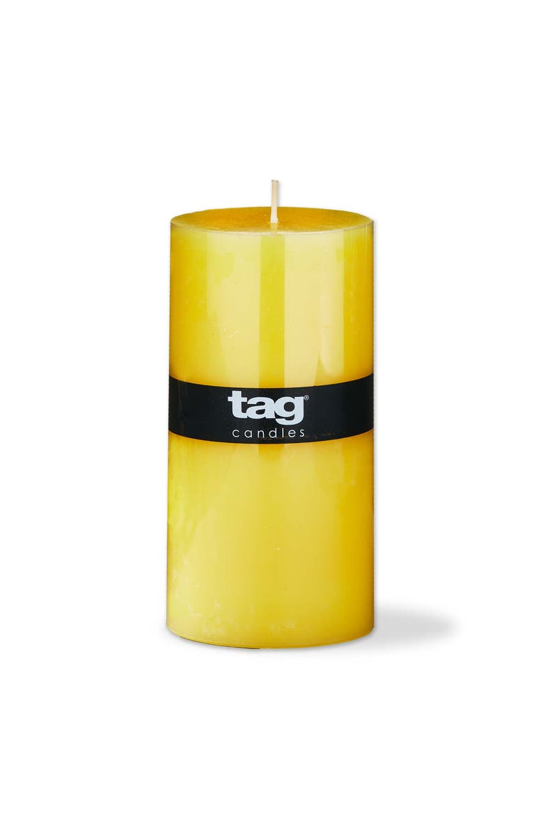 tag Color Studio Yellow Pillar Candle Smokeless 85 Hour Burn, Main, color, Yellow