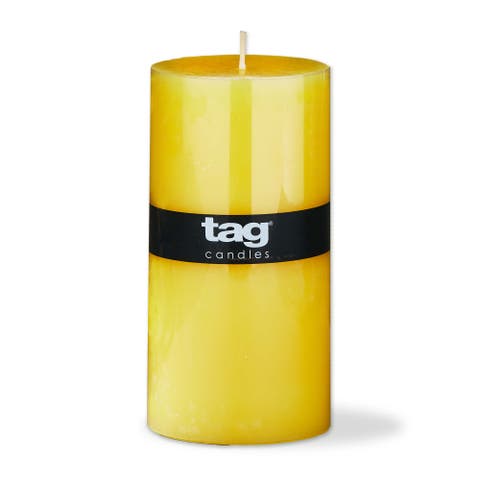 Color Studio Yellow Pillar Candle Smokeless 85 Hour Burn