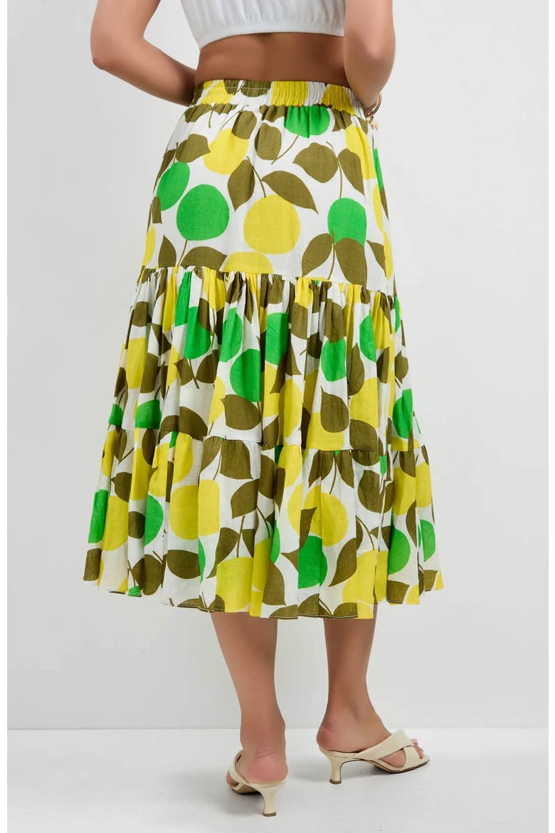 Marsay Drop Waist Midi Skirt, Alternate, color, Limone Print