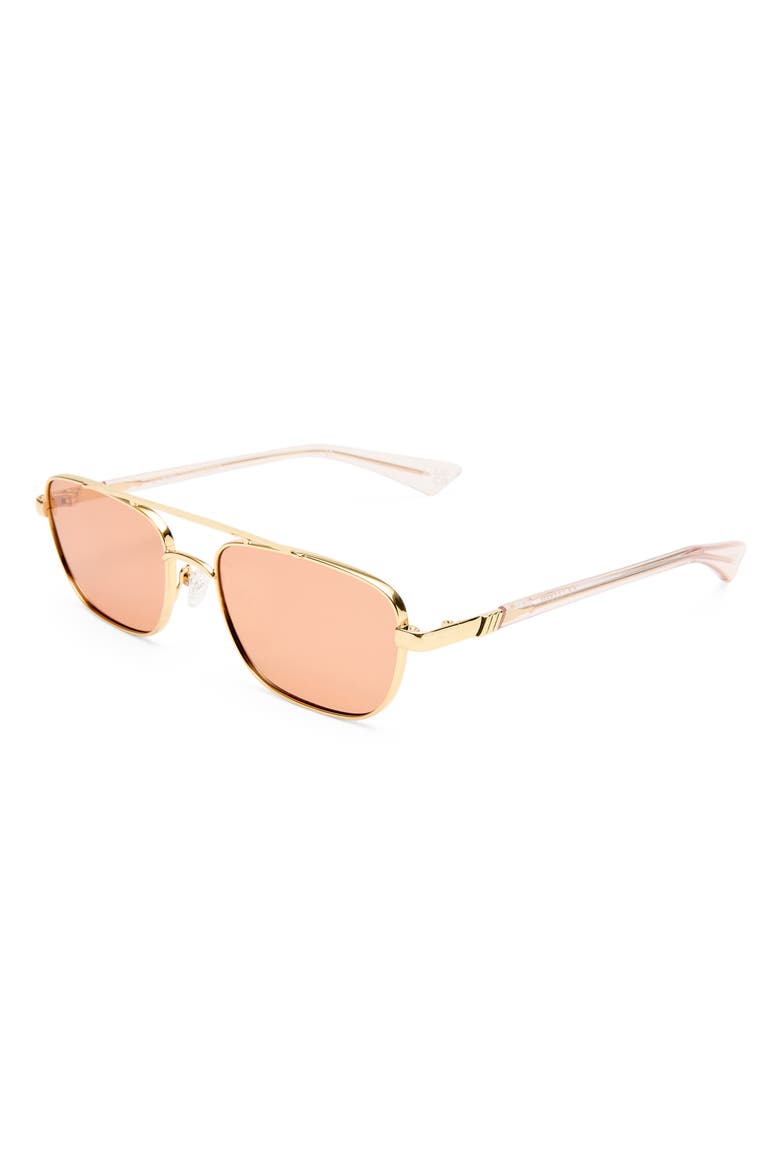 Le Mimi 57mm Aviator Sunglasses, Alternate, color, GOLD / CINNAMON TINT