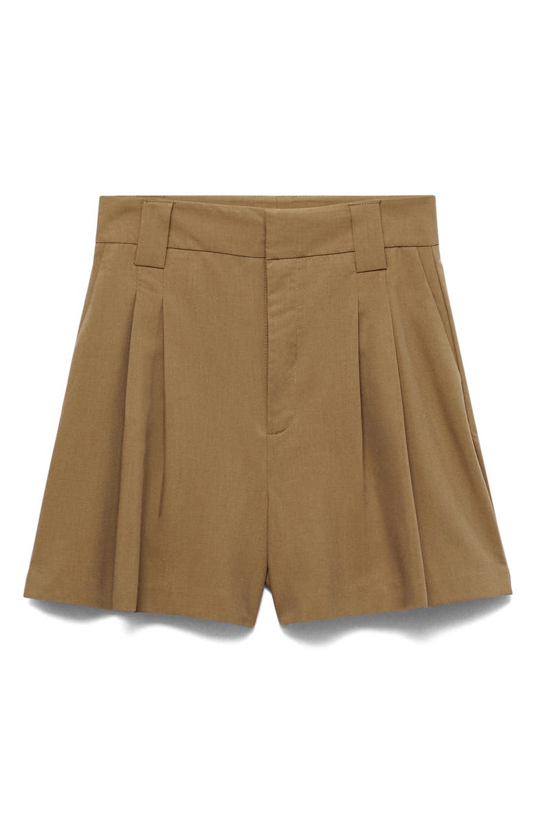 MANGO Pleated Bermuda Shorts, Main, color, 