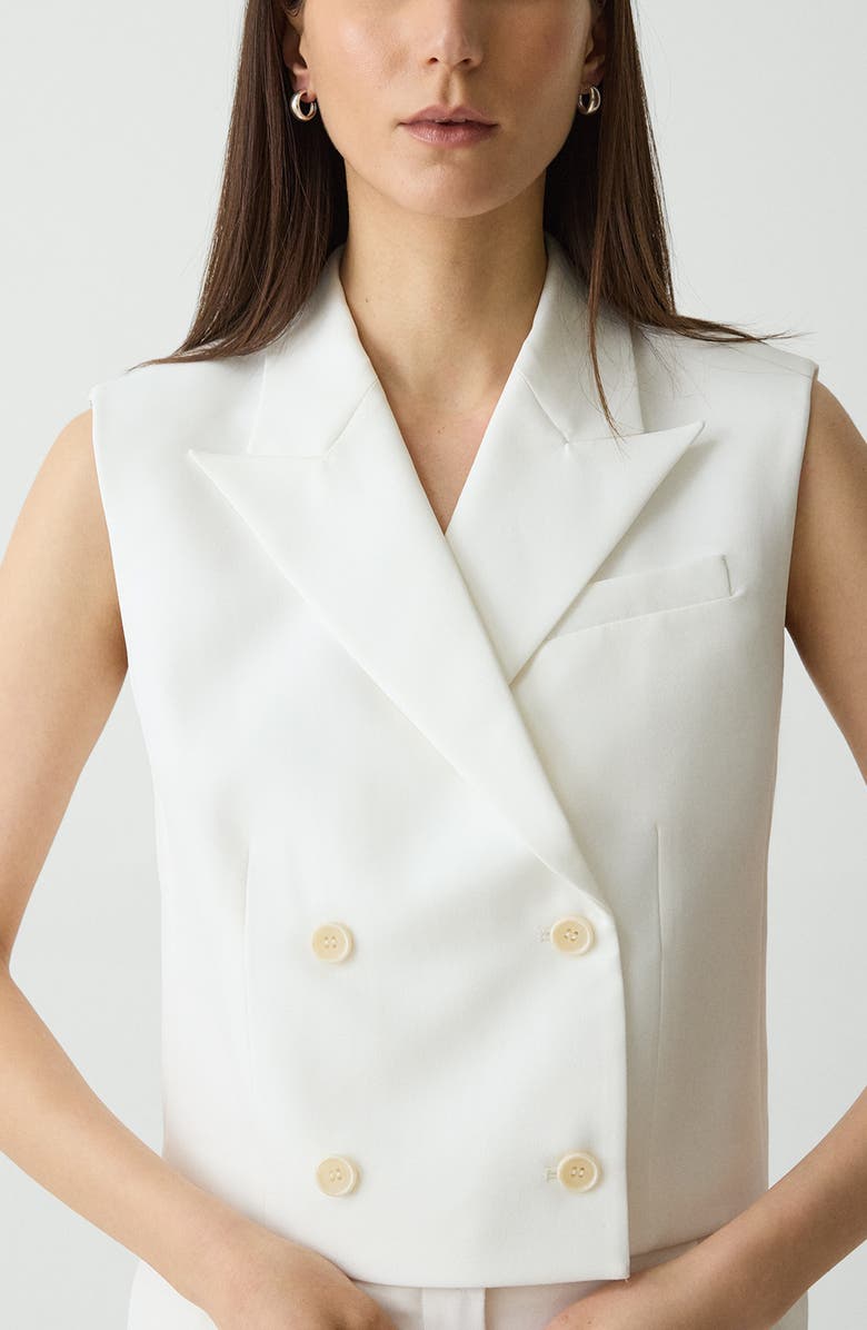 Theory Double Breasted Crop Vest, Alternate, color, Ivory