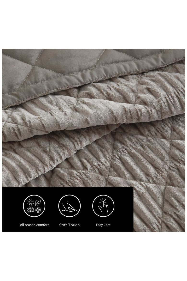 Crushed Velvet Comforter & Sham Set, Alternate, color, LIGHT / MEDIUM BROWN