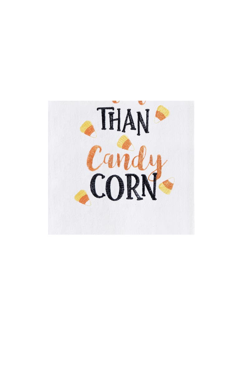 C&F Home Love You More Than Candy Corn Cotton Embroidered Halloween Flour Sack Kitchen Towel, Alternate, color, Orange