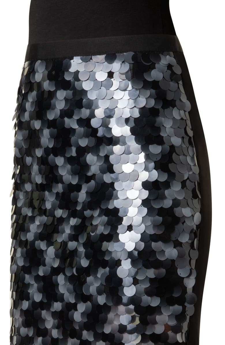 Akris punto Paillette Pencil Skirt, Alternate, color, Black