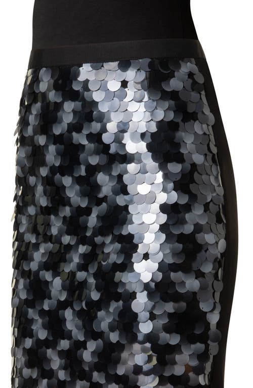 Akris Punto Mix Media Lasercut Dot Sequined Midi Skirt In Black