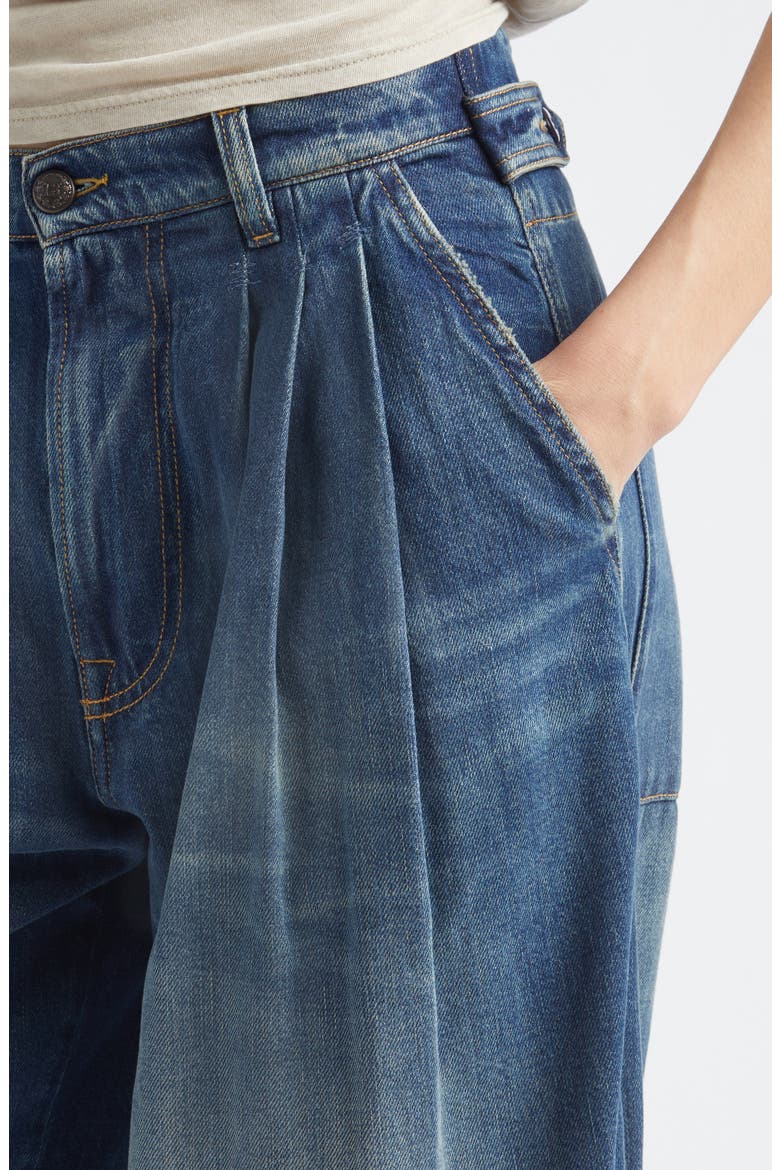 Triple Pleated Wide Leg Jeans, Alternate, color, BLEEKER INDIGO