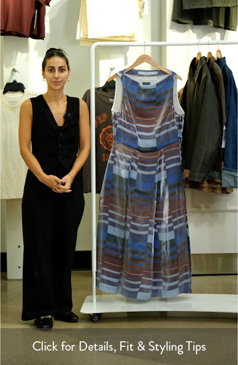 Metallic Geo Print Sleeveless Dress, sales video thumbnail