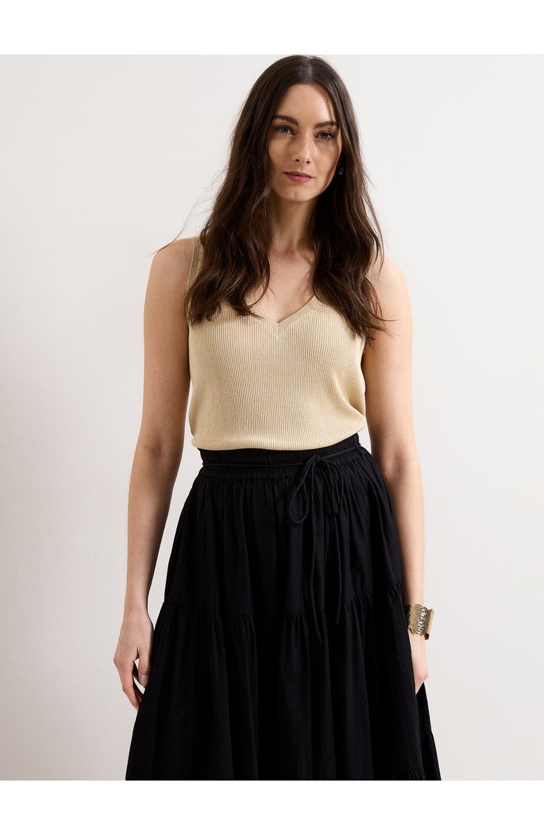 Phase Eight Mila V-neck Vest, Main, color, Gold