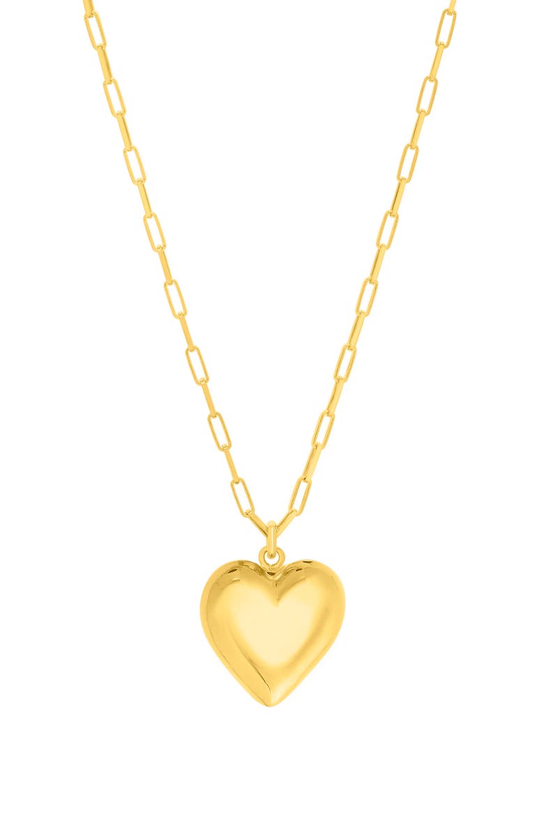KARAT RUSH Paper Clip Chain Heart Pendant Necklace, Alternate, color, Yellow