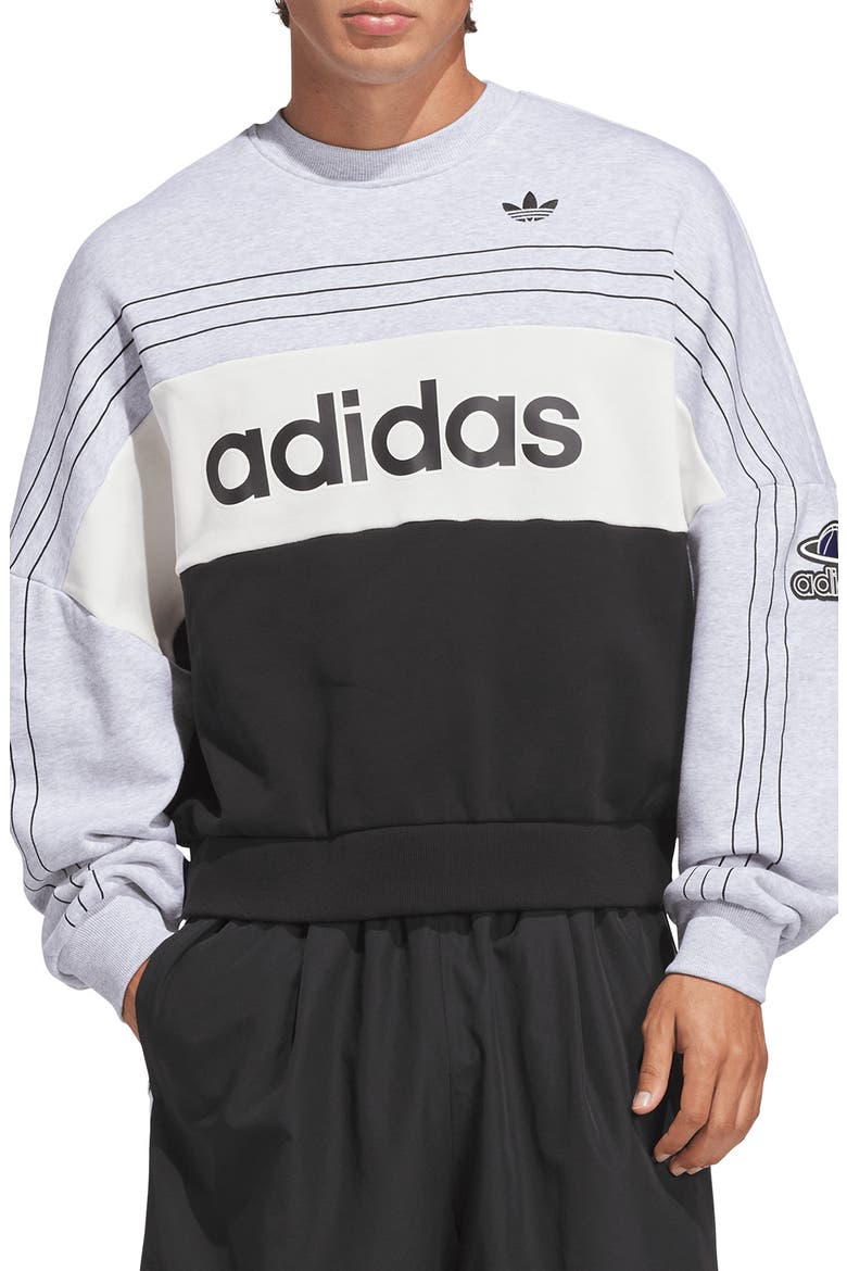 Varsity Sweatshirt, Main, color, LIGHT GREY / WHITE/ BLACK