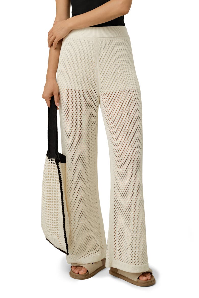 Women's Toscana Pintelle Pants, Main, color, Lily White