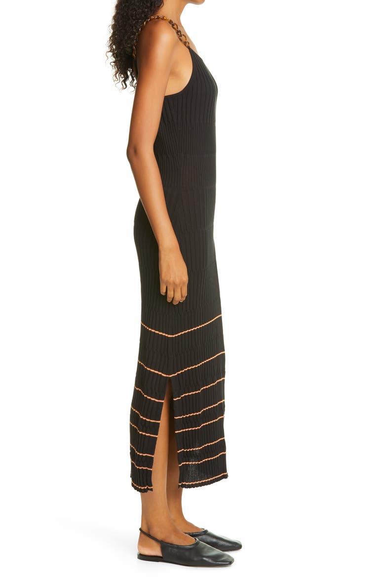 Jonathan Simkhai Mixed Ribbing Tank Dress, Alternate, color, BLACK