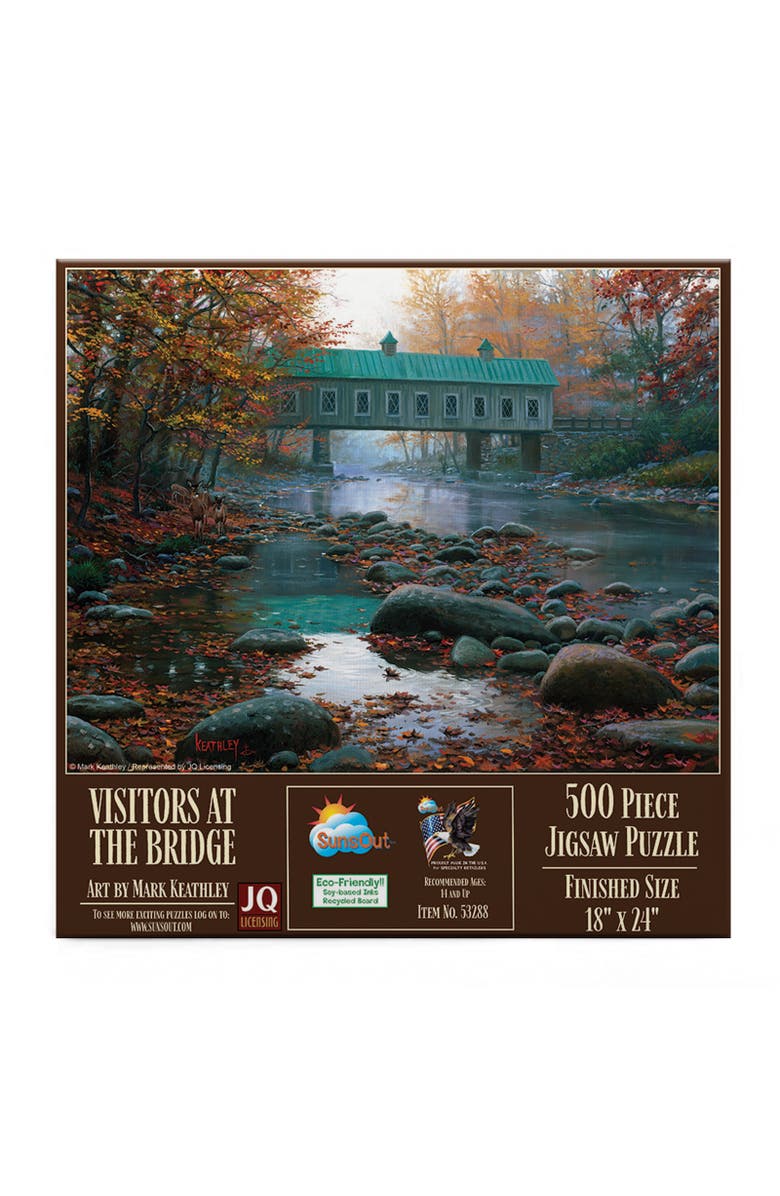 Sunsout Visitors at the Bridge 500 piece Jigsaw Puzzle for Adults, Alternate, color, Multicolor