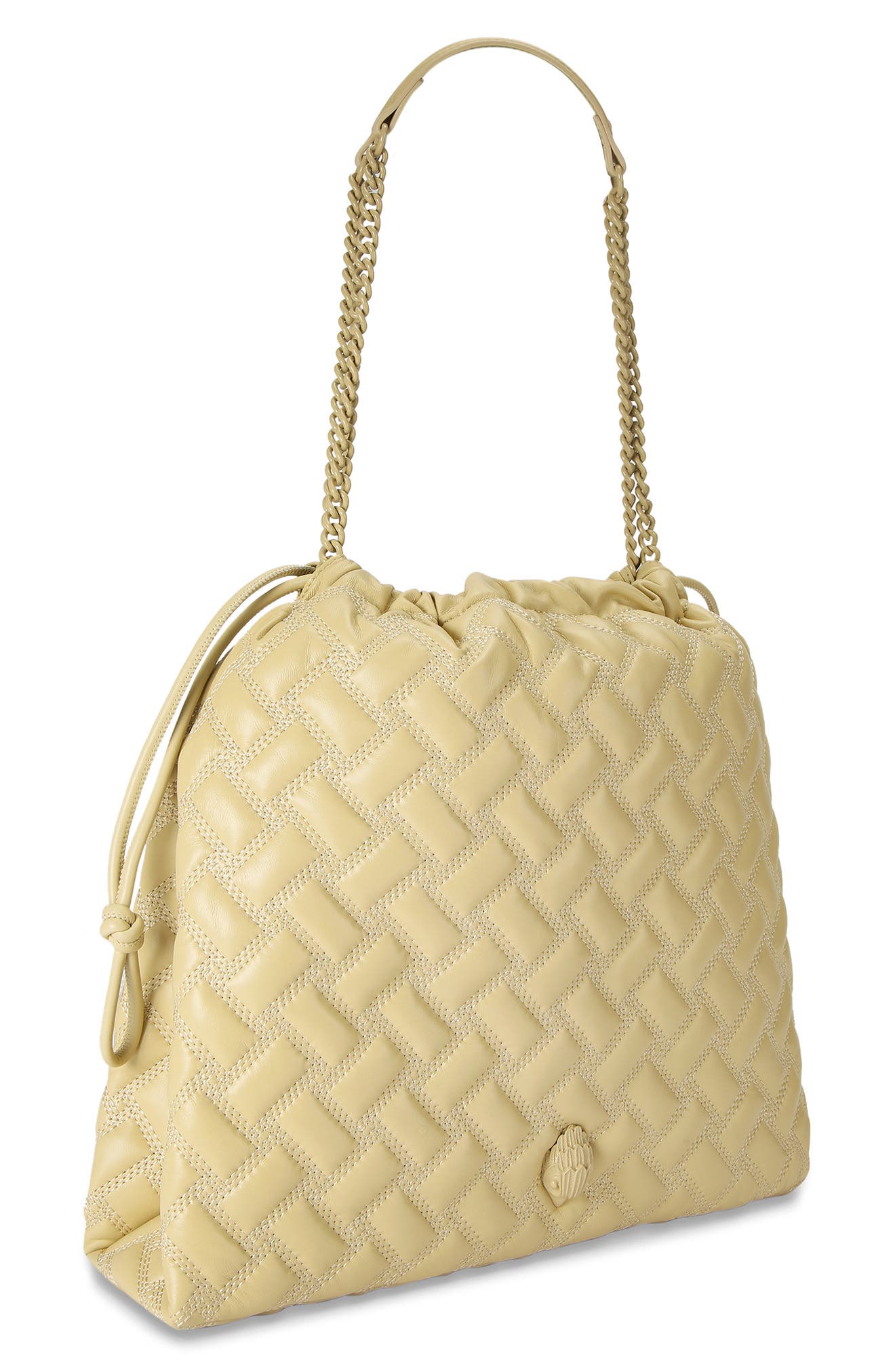Kurt Geiger London Kensington Drawstring Quilted Leather Shoulder Bag, Alternate, color, 