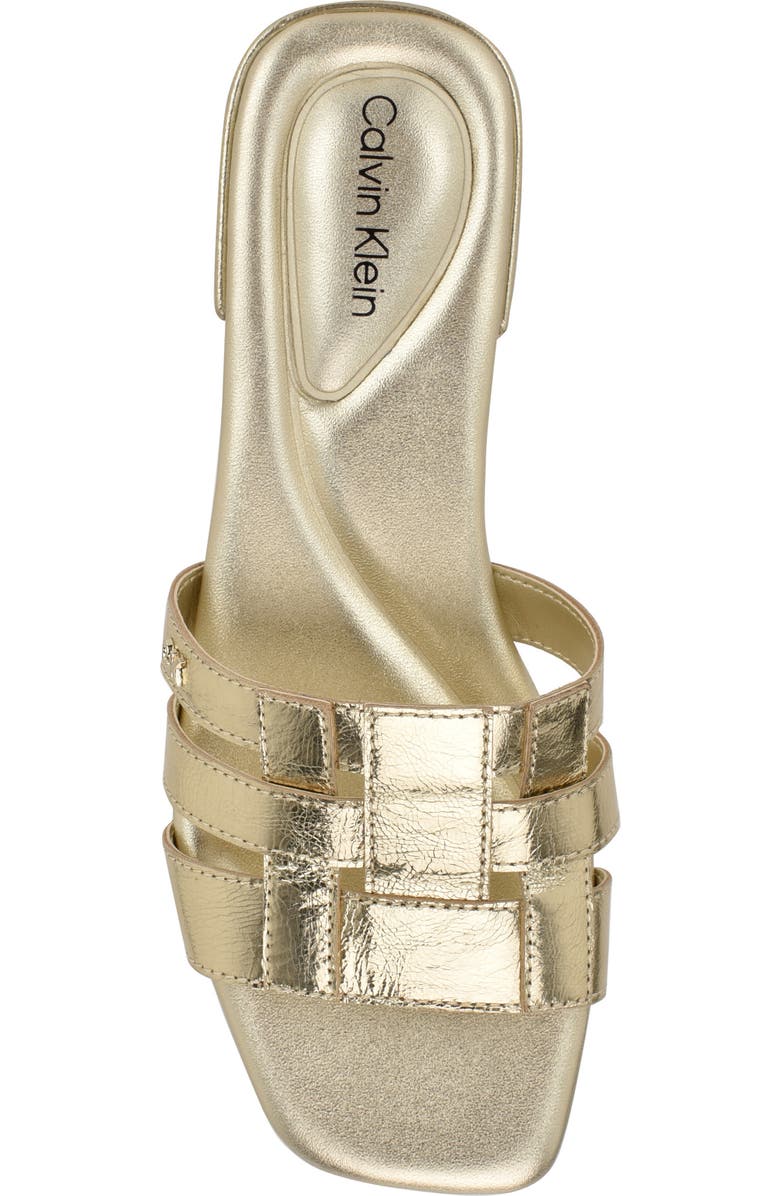 Calvin Klein Tessie Slide Sandal, Alternate, color, Gold