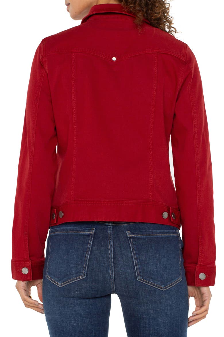 Denim Trucker Jacket, Alternate, color, CARNELIAN