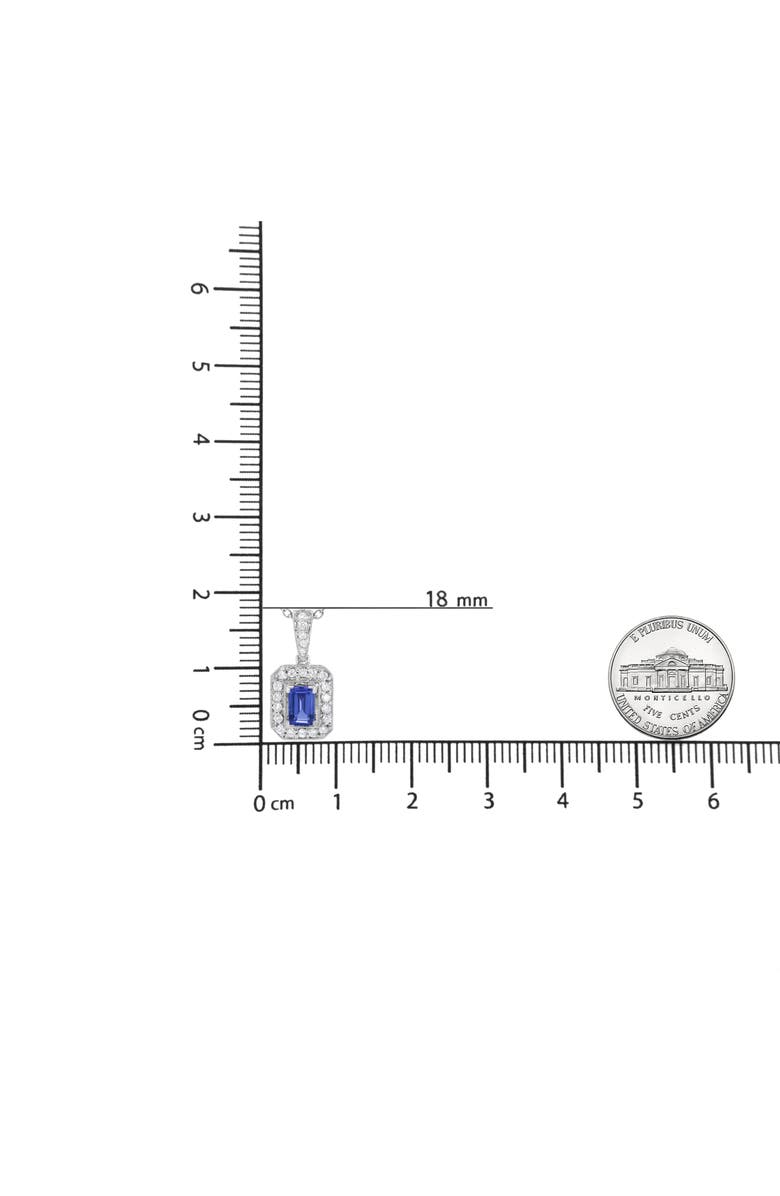 Haus of Brilliance 18K White Gold 1/4 Cttw Diamond and 6x4mm Purple Tanzanite Halo Pendant Necklace, Alternate, color, White