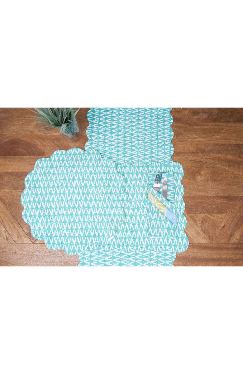 C&F Home Surfside Sound Cotton Table Runner 14" x 51" - Nautical Beach, Alternate, color, Blue