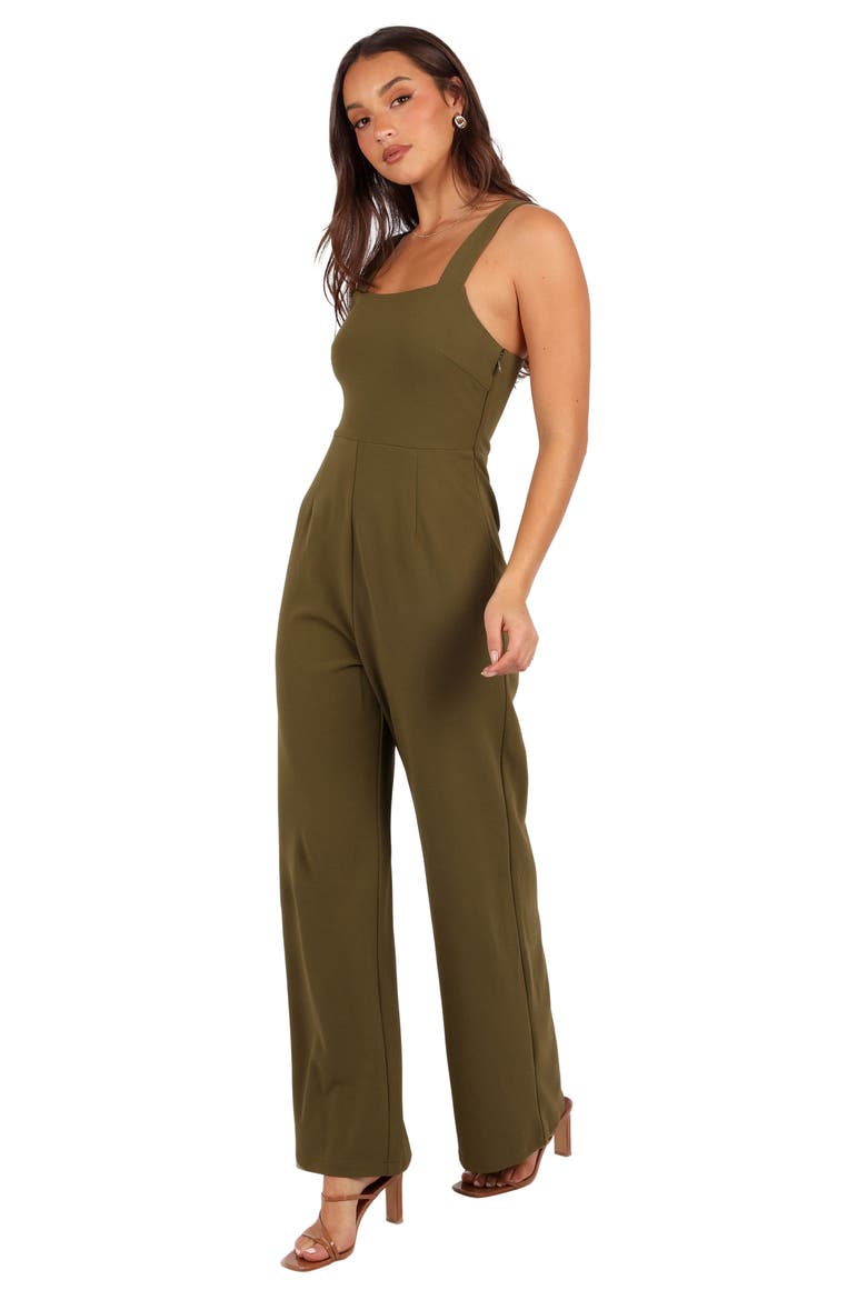 Hyatt Square Neck Sleeveless Jumpsuit, Alternate, color, OLIVE