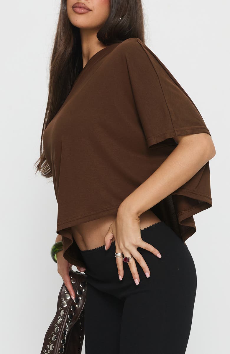 Princess Polly Passerby Asymmetric One-Shoulder Top, Alternate, color, Brown