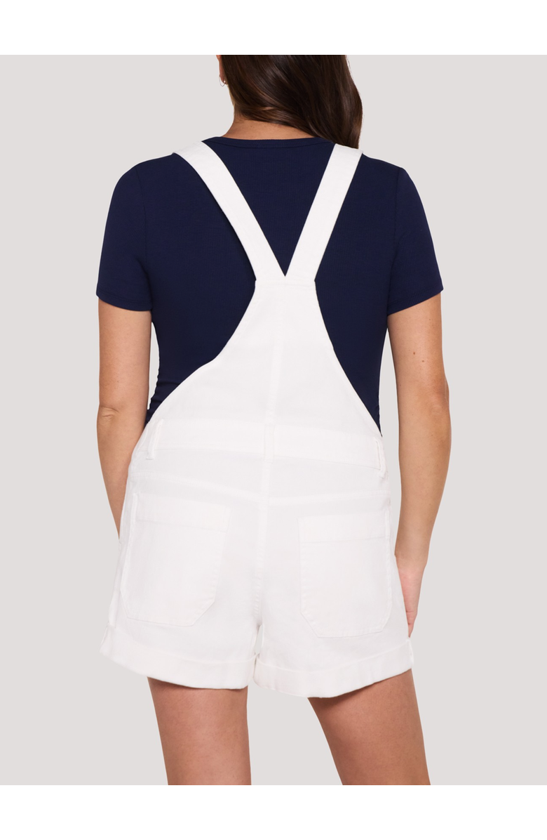 MOTHERHOOD MATERNITY Stretch Waist Short Maternity Overalls, Alternate, color, White