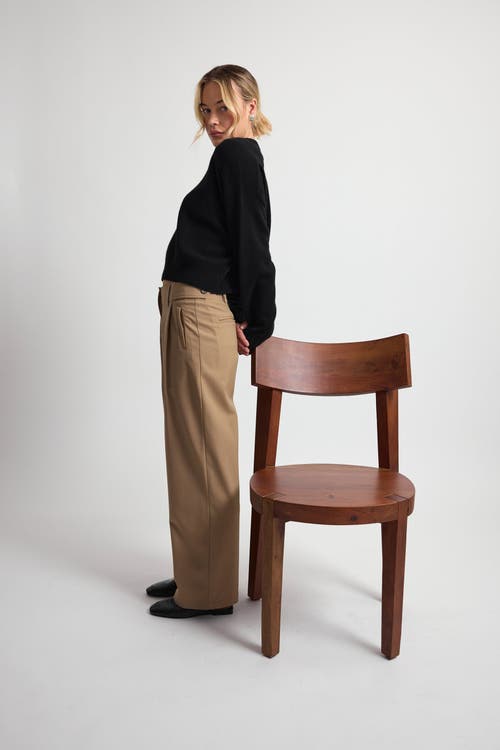 Almina Concept Cropped Wool Sweater In Black