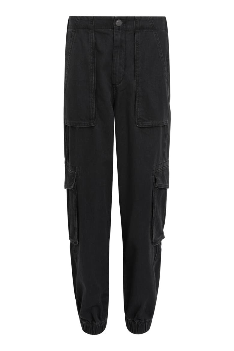 Freda Taper Cargo Jeans, Alternate, color, BLACK