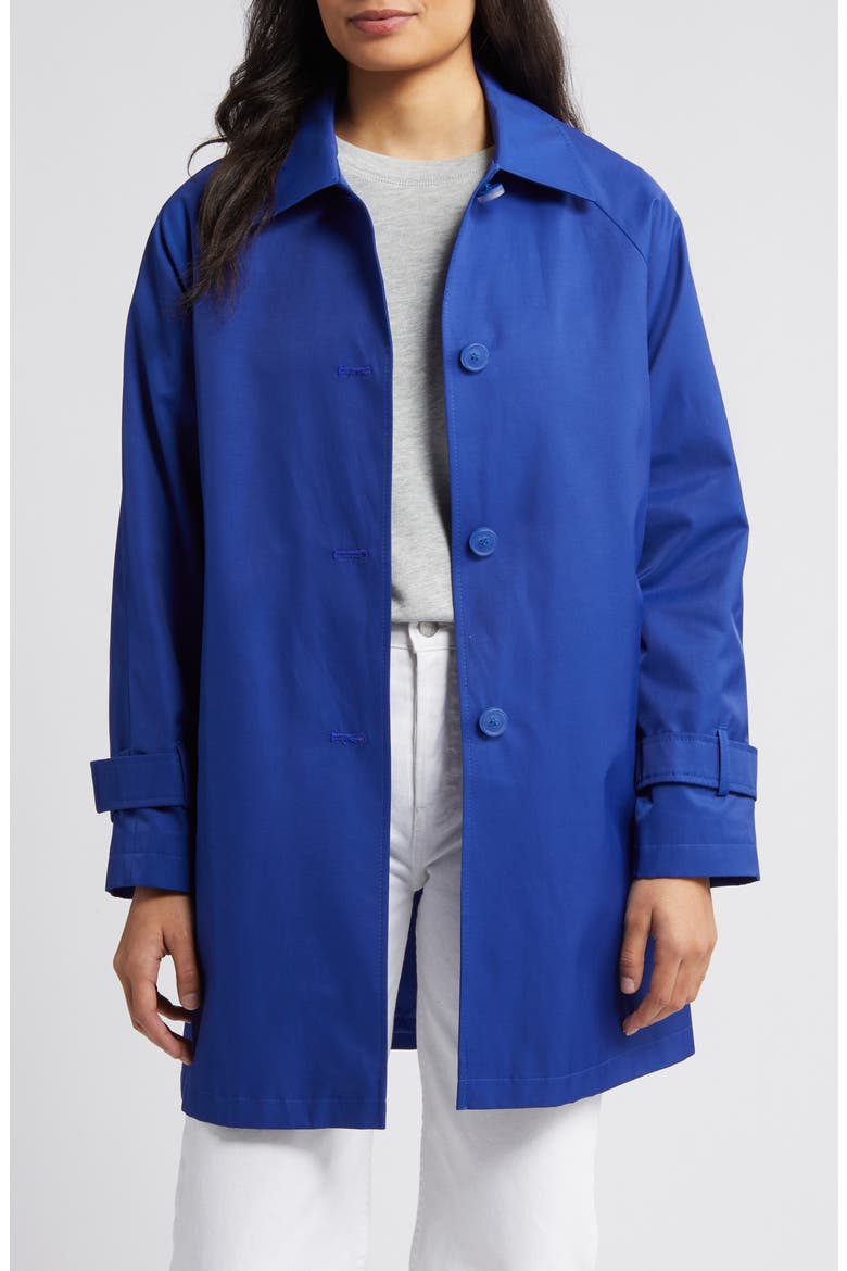 Balmacain Water Repellent Cotton Blend Coat, Alternate, color, POSITANO BLUE