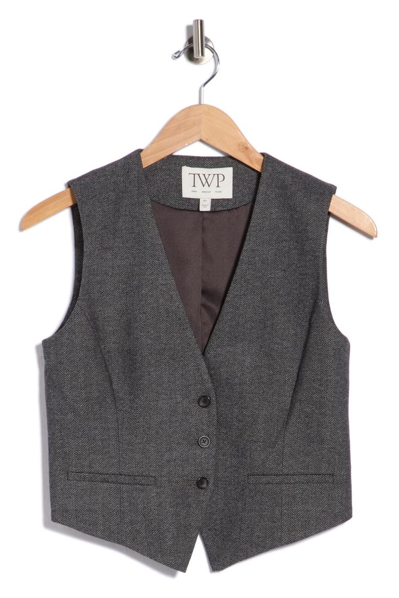 Mila Wool & Cashmere Vest, Main, color, MEDIUM HEATHER GREY