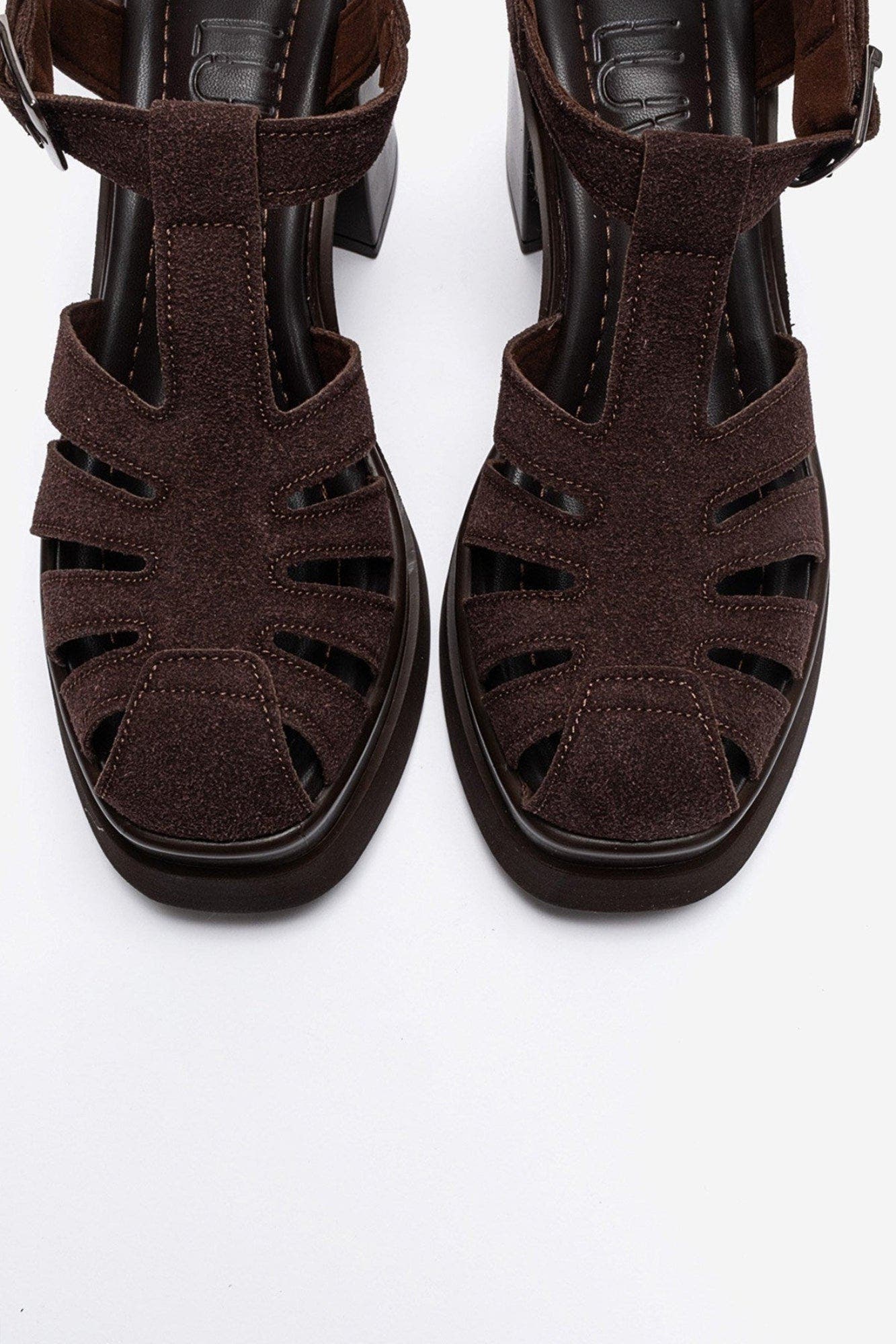 Rovena Platform Block Heel Sandal, Alternate, color, Brown Suede