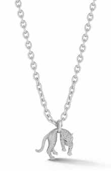 CHLOE AND MADISON Pavé Jaguar Pendant Necklace