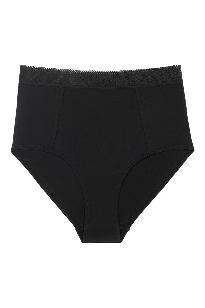 High Waist Silk Briefs, Alternate, color, TAP SHOE BLACK