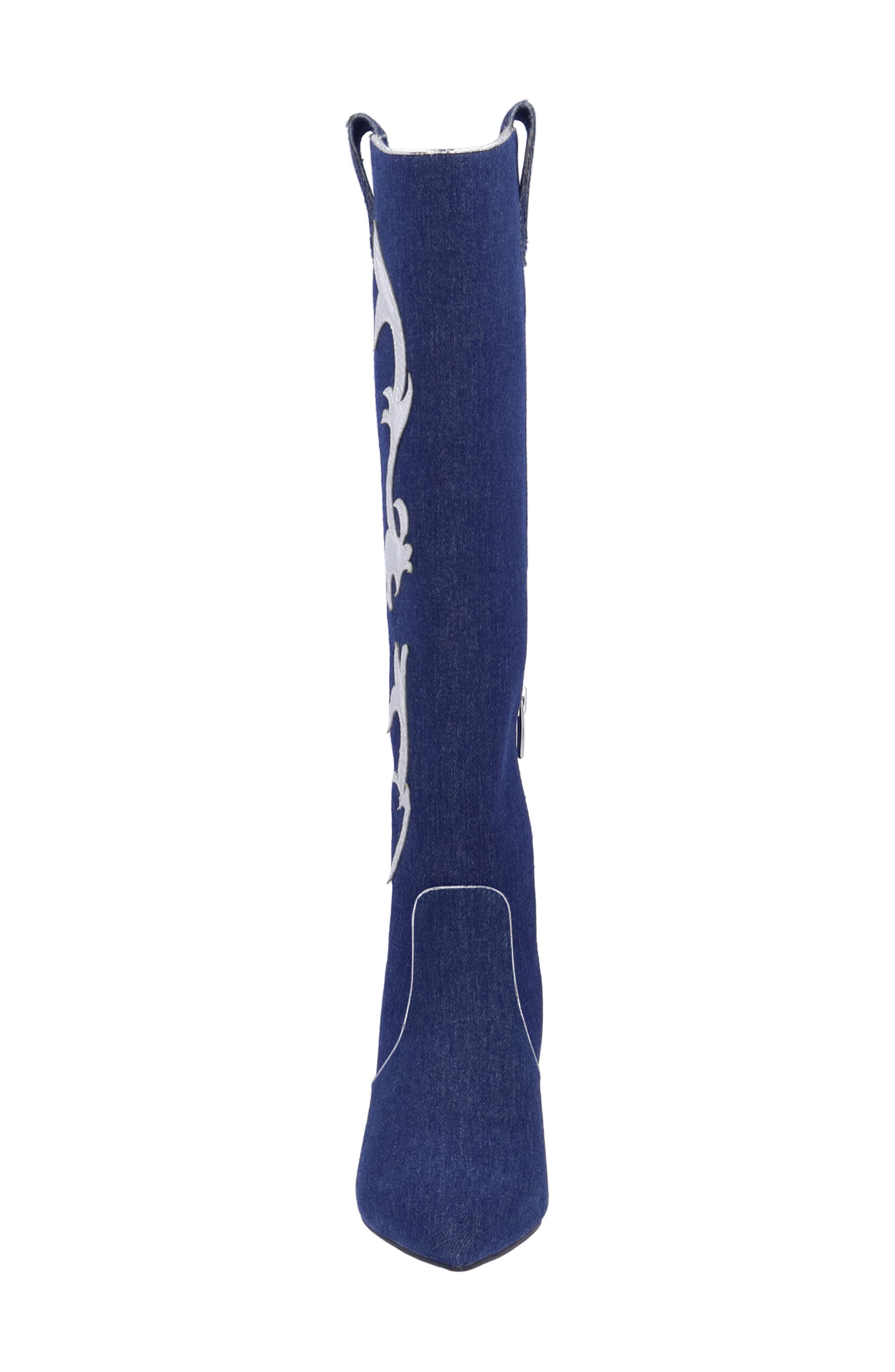 Siera Knee High Western Boot, Alternate, color, BLUE