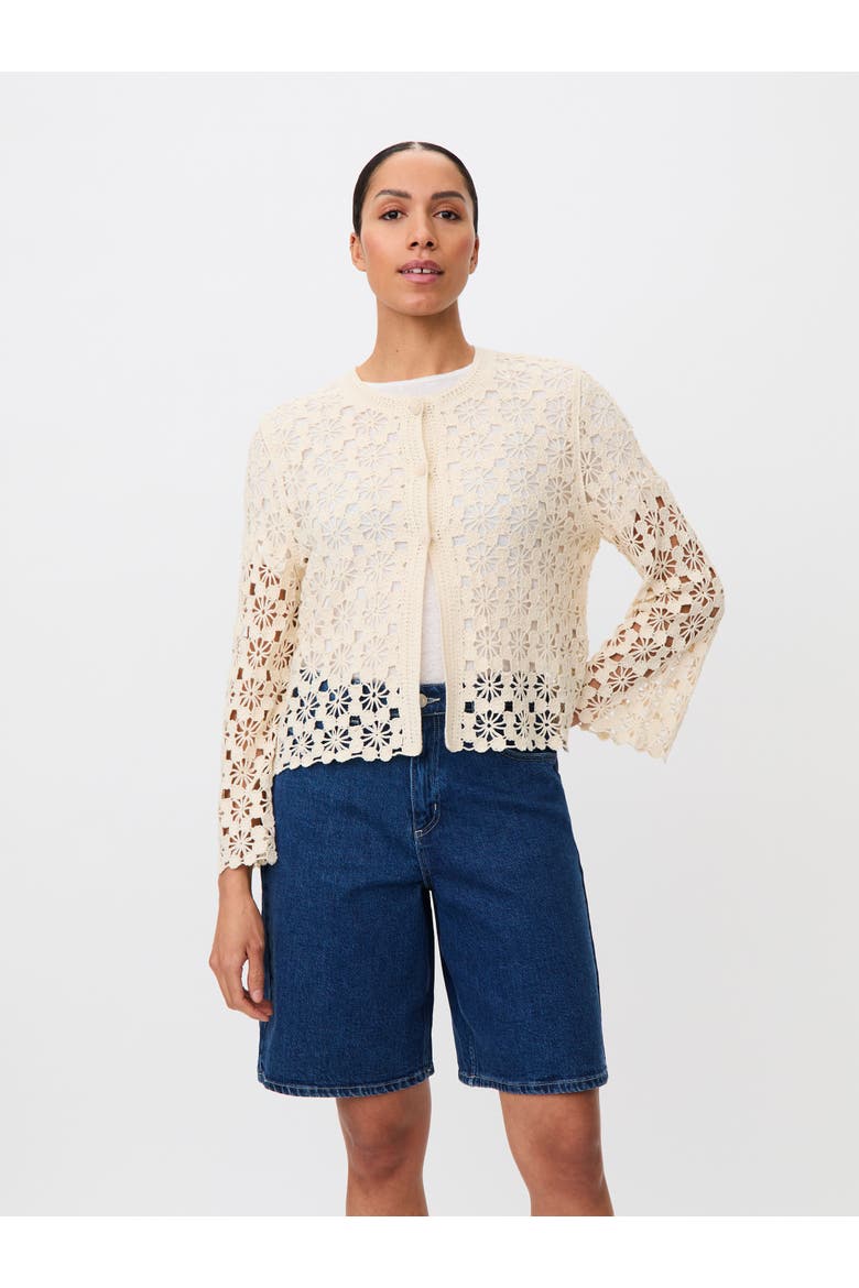 Malittalis Crochet Floral Cardigan, Main, color, Fog