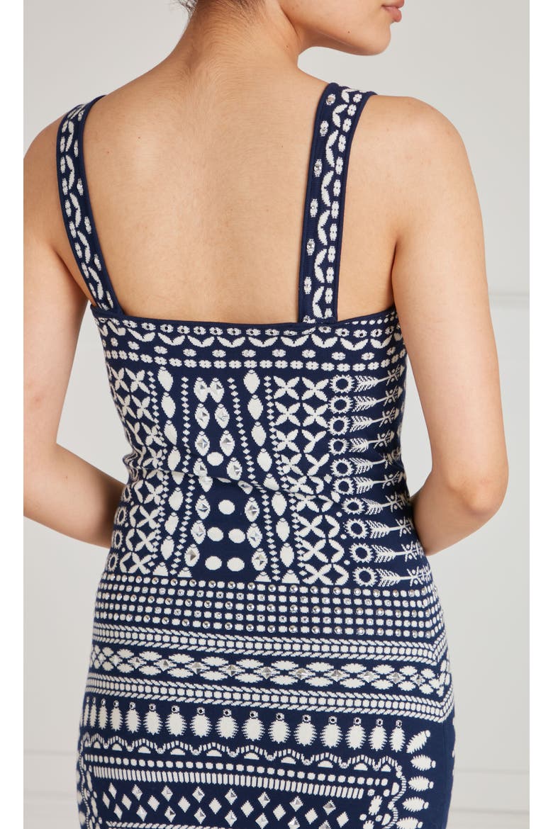Tlalli Knit Strappy Dress, Alternate, color, Navy Silver