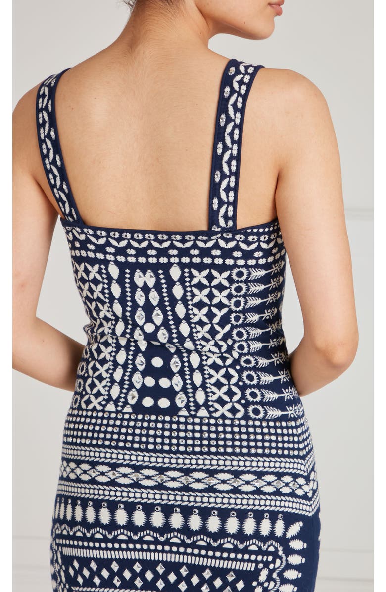 Temperley London Tlalli Knit Strappy Dress, Alternate, color, Navy Silver