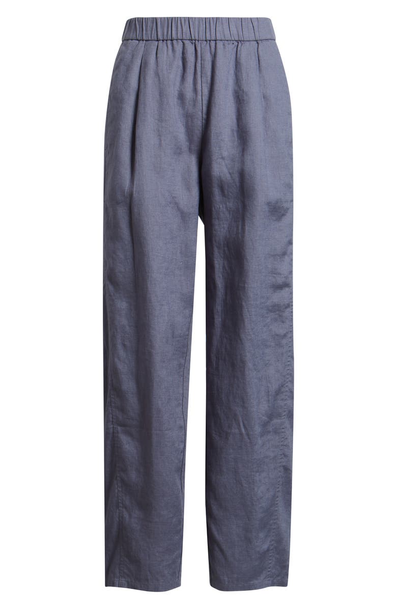 Eileen Fisher Pleated Organic Linen Lantern Pants, Alternate, color, Flint