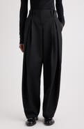 Givenchy Pinched Pleat Wide Leg Wool Pants