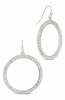 Sterling Forever Della Cubic Zirconia Circle Drop Earrings