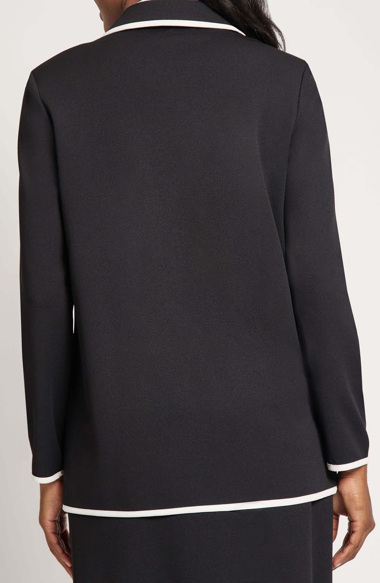 Ming Wang Contrast Detail Jacket, Alternate, color, Black/ White