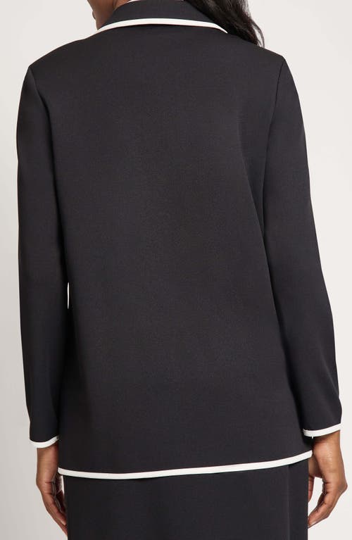 Ming Wang Contrast Detail Jacket In Black