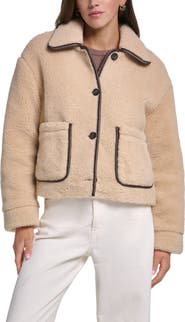 Levi's Faux Fur Jacket with Faux Leather Trim