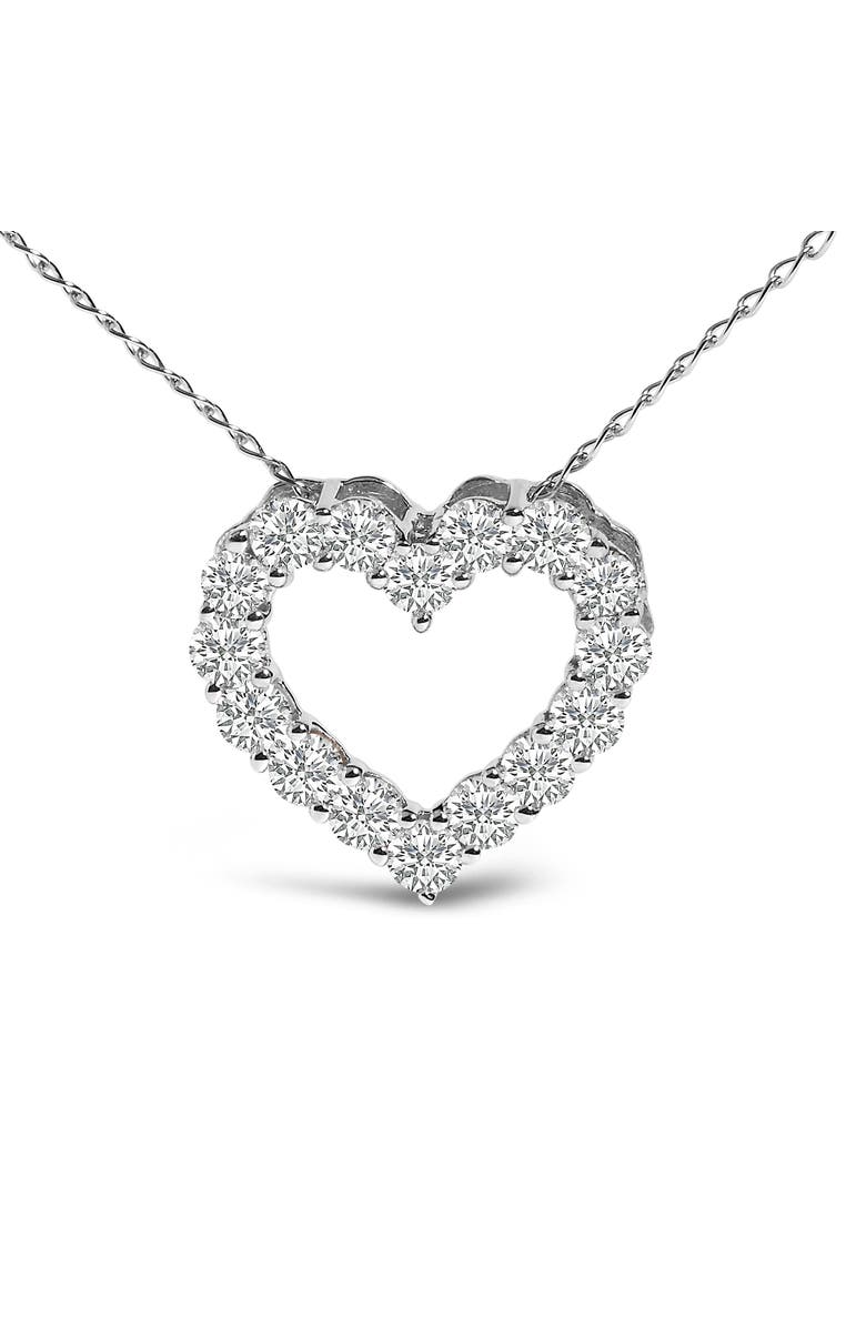 Haus of Brilliance 14K Gold 1/2 Carat Lab Grown Diamond Heart Shape Pendant Necklace, Alternate, color, White