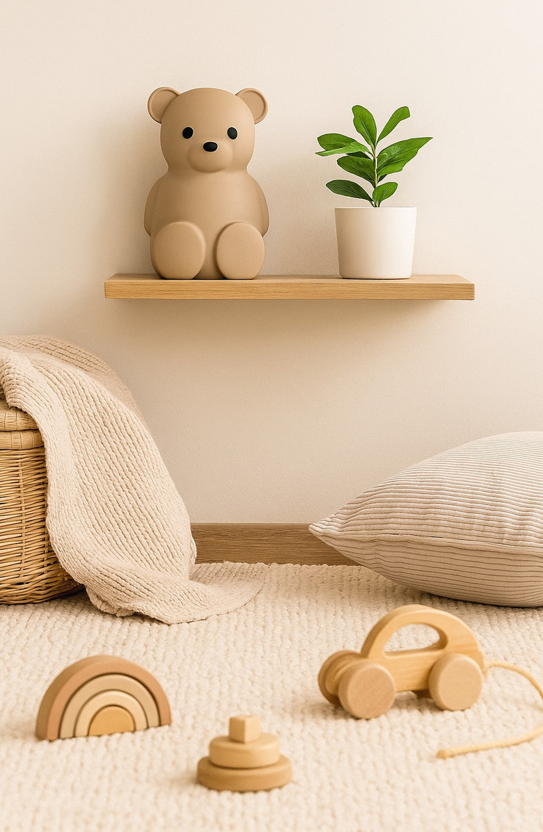 BROOKLYN NEUTRAL Teddy Bear Money Bank, Alternate, color, Beige