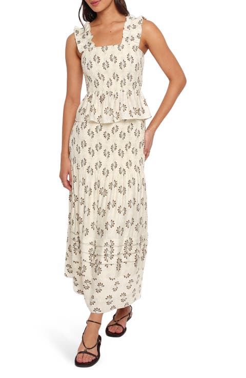 Sofia Peplum Top & Tiered Skirt Set