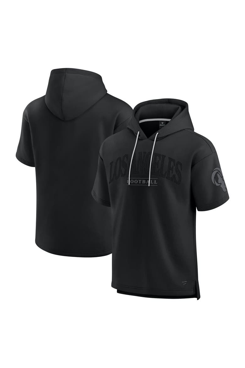 Unisex Fanatics  Black Los Angeles Rams Elements Ready Short Sleeve Pullover Hoodie, Main, color, Black